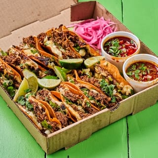 Quesa Birria Taco Box (10 Tacos with Mozzarella Cheese)